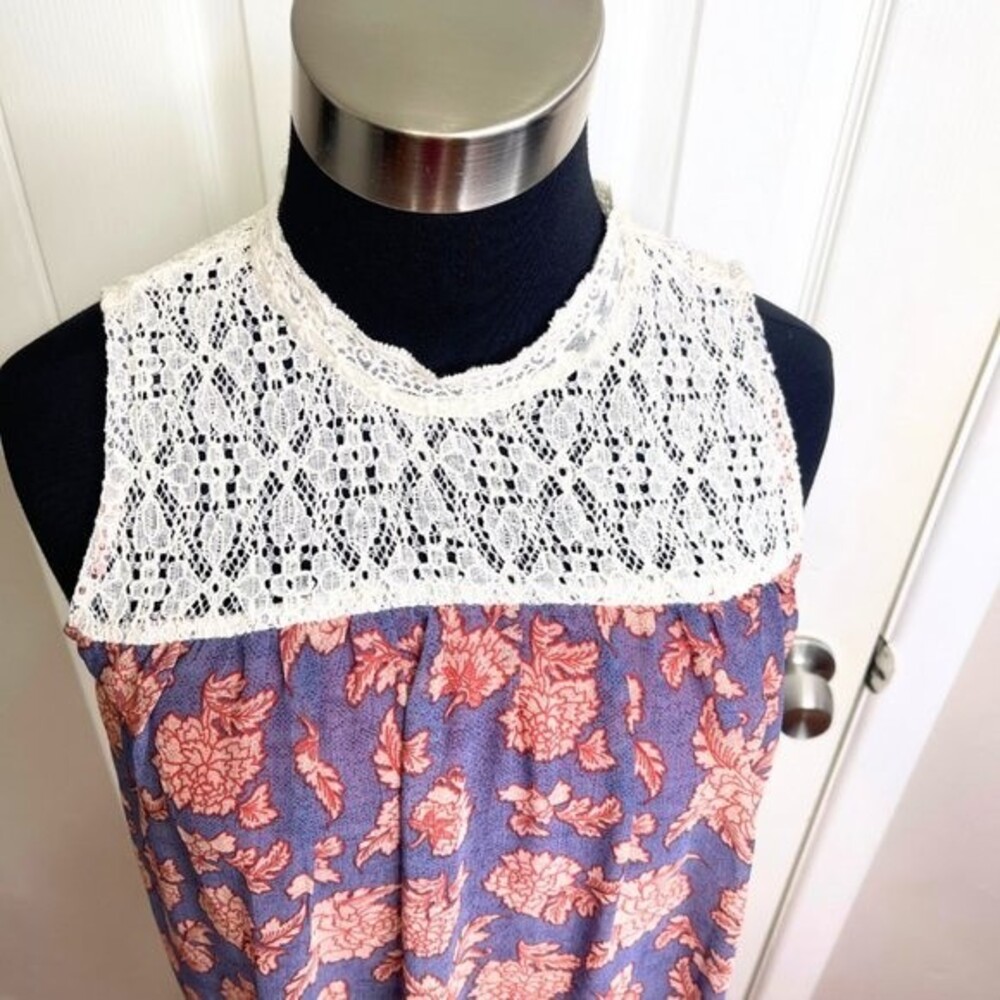 Maurice  Floral Crochet Sleeveless Fully Lined Flowy Dress Size XS - Picture 7 of 14